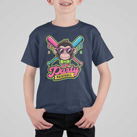 Lets Party Baseball Monkey Game Day T Shirt For Kid Neon Dripping Bats Funny Baseball Fan Party Ball