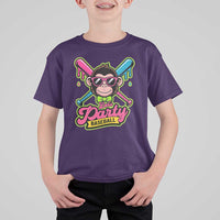 Lets Party Baseball Monkey Game Day T Shirt For Kid Neon Dripping Bats Funny Baseball Fan Party Ball