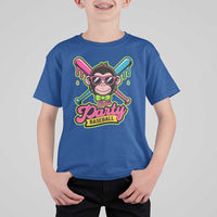 Lets Party Baseball Monkey Game Day T Shirt For Kid Neon Dripping Bats Funny Baseball Fan Party Ball