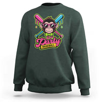 Lets Party Baseball Monkey Game Day Sweatshirt Neon Dripping Bats Funny Baseball Fan Party Ball