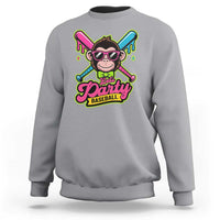 Lets Party Baseball Monkey Game Day Sweatshirt Neon Dripping Bats Funny Baseball Fan Party Ball