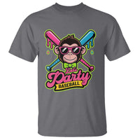 Lets Party Baseball Monkey Game Day T Shirt Neon Dripping Bats Funny Baseball Fan Party Ball