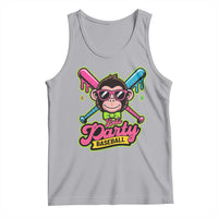 Lets Party Baseball Monkey Game Day Tank Top Neon Dripping Bats Funny Baseball Fan Party Ball