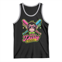 Lets Party Baseball Monkey Game Day Tank Top Neon Dripping Bats Funny Baseball Fan Party Ball