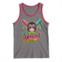 Lets Party Baseball Monkey Game Day Tank Top Neon Dripping Bats Funny Baseball Fan Party Ball