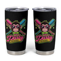 Lets Party Baseball Monkey Game Day Tumbler Cup Neon Dripping Bats Funny Baseball Fan Party Ball