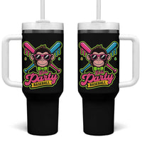 Lets Party Baseball Monkey Game Day Tumbler With Handle Neon Dripping Bats Funny Baseball Fan Party Ball