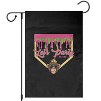 Lets Party Monkey Baseball Game Day Garden Flag Neon Dripping Homeplate Funny Ball Party Fans