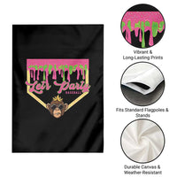 Lets Party Monkey Baseball Game Day Garden Flag Neon Dripping Homeplate Funny Ball Party Fans