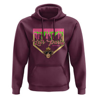 Lets Party Monkey Baseball Game Day Hoodie Neon Dripping Homeplate Funny Ball Party Fans