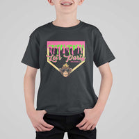Lets Party Monkey Baseball Game Day T Shirt For Kid Neon Dripping Homeplate Funny Ball Party Fans