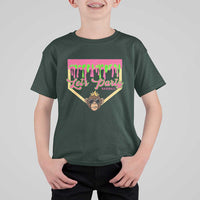 Lets Party Monkey Baseball Game Day T Shirt For Kid Neon Dripping Homeplate Funny Ball Party Fans