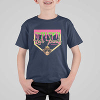 Lets Party Monkey Baseball Game Day T Shirt For Kid Neon Dripping Homeplate Funny Ball Party Fans