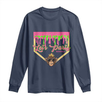 Lets Party Monkey Baseball Game Day Long Sleeve Shirt Neon Dripping Homeplate Funny Ball Party Fans