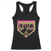 Lets Party Monkey Baseball Game Day Racerback Tank Top Neon Dripping Homeplate Funny Ball Party Fans