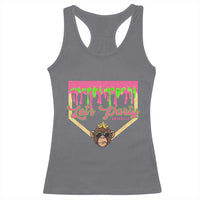 Lets Party Monkey Baseball Game Day Racerback Tank Top Neon Dripping Homeplate Funny Ball Party Fans