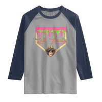 Lets Party Monkey Baseball Game Day Raglan Shirt Neon Dripping Homeplate Funny Ball Party Fans