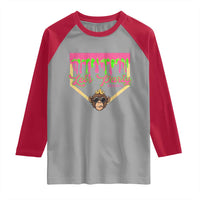 Lets Party Monkey Baseball Game Day Raglan Shirt Neon Dripping Homeplate Funny Ball Party Fans