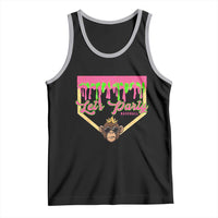 Lets Party Monkey Baseball Game Day Tank Top Neon Dripping Homeplate Funny Ball Party Fans