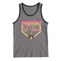 Lets Party Monkey Baseball Game Day Tank Top Neon Dripping Homeplate Funny Ball Party Fans