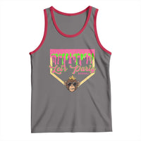 Lets Party Monkey Baseball Game Day Tank Top Neon Dripping Homeplate Funny Ball Party Fans