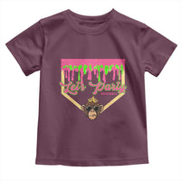 Lets Party Monkey Baseball Game Day Toddler T Shirt Neon Dripping Homeplate Funny Ball Party Fans