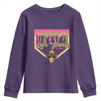 Lets Party Monkey Baseball Game Day Youth Sweatshirt Neon Dripping Homeplate Funny Ball Party Fans