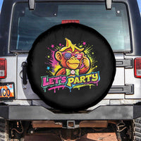 Lets Party Baseball Monkey Colorful Graphic Spare Tire Cover American Flag Game Day Fans Ball Party Vibes