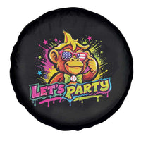 Lets Party Baseball Monkey Colorful Graphic Spare Tire Cover American Flag Game Day Fans Ball Party Vibes