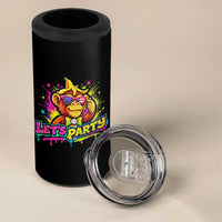 Lets Party Baseball Monkey Colorful Graphic 4 in 1 Can Cooler Tumbler American Flag Game Day Fans Ball Party Vibes