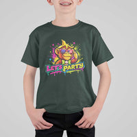 Lets Party Baseball Monkey Colorful Graphic T Shirt For Kid American Flag Game Day Fans Ball Party Vibes