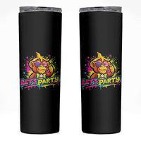 Lets Party Baseball Monkey Colorful Graphic Skinny Tumbler American Flag Game Day Fans Ball Party Vibes