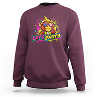 Lets Party Baseball Monkey Colorful Graphic Sweatshirt American Flag Game Day Fans Ball Party Vibes