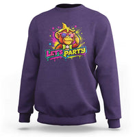 Lets Party Baseball Monkey Colorful Graphic Sweatshirt American Flag Game Day Fans Ball Party Vibes