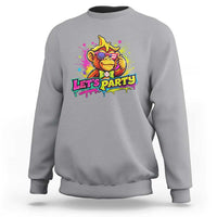 Lets Party Baseball Monkey Colorful Graphic Sweatshirt American Flag Game Day Fans Ball Party Vibes