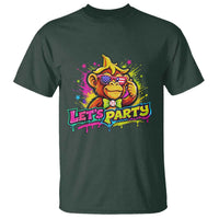 Lets Party Baseball Monkey Colorful Graphic T Shirt American Flag Game Day Fans Ball Party Vibes