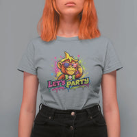 Lets Party Baseball Monkey Colorful Graphic T Shirt For Women American Flag Game Day Fans Ball Party Vibes