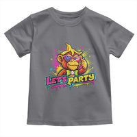Lets Party Baseball Monkey Colorful Graphic Toddler T Shirt American Flag Game Day Fans Ball Party Vibes