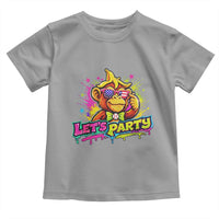 Lets Party Baseball Monkey Colorful Graphic Toddler T Shirt American Flag Game Day Fans Ball Party Vibes