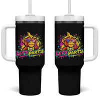 Lets Party Baseball Monkey Colorful Graphic Tumbler With Handle American Flag Game Day Fans Ball Party Vibes