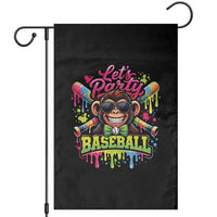 Lets Party Baseball Monkey Neon Dripping Graphic Garden Flag Funny Ball Party Game Day Fans