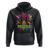 Lets Party Baseball Monkey Neon Dripping Graphic Hoodie Funny Ball Party Game Day Fans