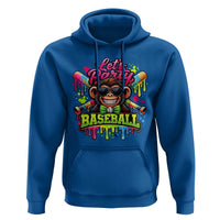 Lets Party Baseball Monkey Neon Dripping Graphic Hoodie Funny Ball Party Game Day Fans