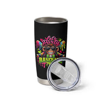 Lets Party Baseball Monkey Neon Dripping Graphic Tumbler Cup Funny Ball Party Game Day Fans