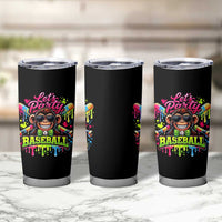 Lets Party Baseball Monkey Neon Dripping Graphic Tumbler Cup Funny Ball Party Game Day Fans