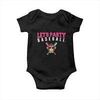 Let's Party Baseball Monkey Baby Onesie Ball Party Game Day Vibes