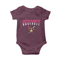 Let's Party Baseball Monkey Baby Onesie Ball Party Game Day Vibes