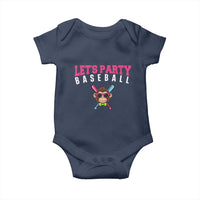 Let's Party Baseball Monkey Baby Onesie Ball Party Game Day Vibes