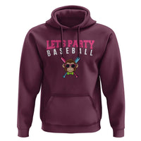 Let's Party Baseball Monkey Hoodie Ball Party Game Day Vibes