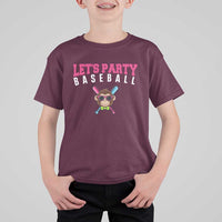Let's Party Baseball Monkey T Shirt For Kid Ball Party Game Day Vibes